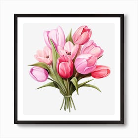 Bouquet Of Pink Tulips 6 Art Print
