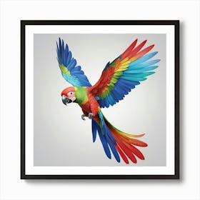 Colorful Parrot In Flight 1 Art Print