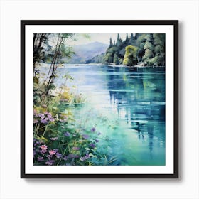 Giverny Blooms: Watercolour Symphony Art Print