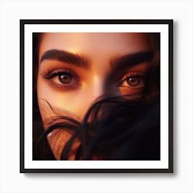 Close Up Of A Woman'S Eyes 1 Art Print