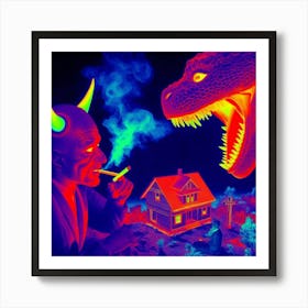 Devil And House 1 Art Print