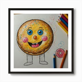 Donut Drawing 1 Art Print