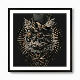 Steampunk Cat 12 Art Print