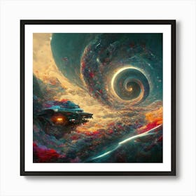 Cosmic Odyssey Navigating Wormholes In The Tapestry Of Stars Poster