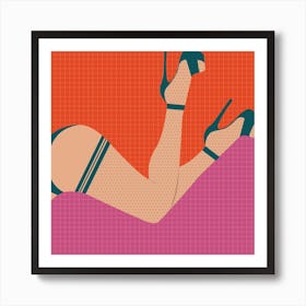 Arch And Point Orange Square Art Print