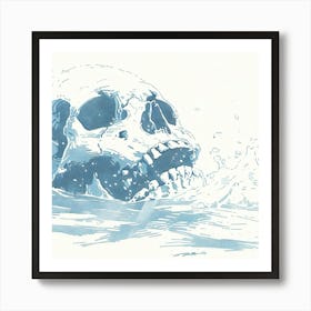 Skull In The Water Art Print