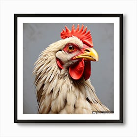 Portrait Of A Chicken Art Print