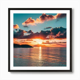 Sunset Over The Ocean Art Print