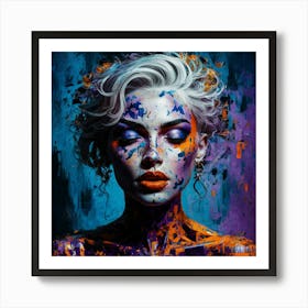 A Captivating Abstract Portrait Of A Woman Painted Art Print