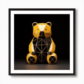 Geometric Teddy Bear Art Print