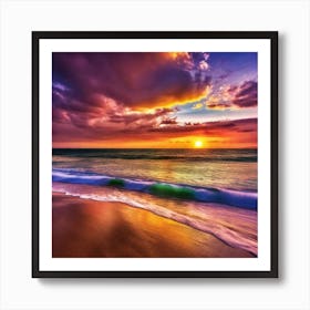 Sunset On The Beach 166 Art Print