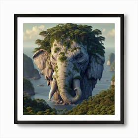 Elephant In The Forest Art Print