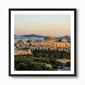 Athens At Sunset Art Print