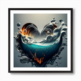 Gray color resembles a heart-shaped wallpaper 3 Art Print