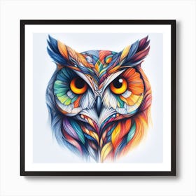 Colorful Owl 1 Art Print