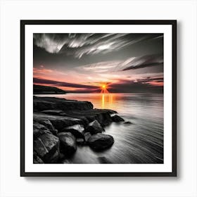 Sunset Over The Ocean 3 Art Print