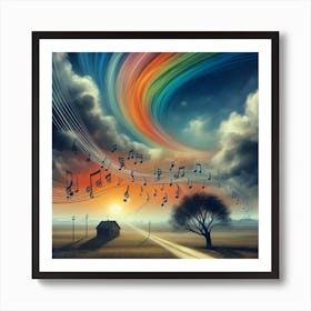 Music Notes In The Sky Art Print