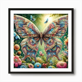 Butterfly In The Garden Art Print