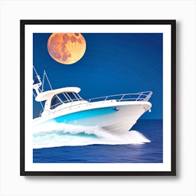 Fishing Boat On The Ocean Art Print by MdsArts - Fy