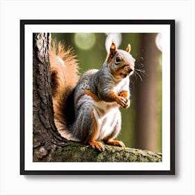 Squirrel In The Forest 119 Art Print