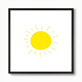 Cute hand drawn sun printable art, hand drawn sun print for Kids room, Sun poster, Kids playroom poster, Nursery sun wall art Downloadable file 2 Art Print