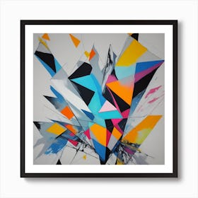  Abstract Art Painting Drawing In Geometric Shap 0 Art Print