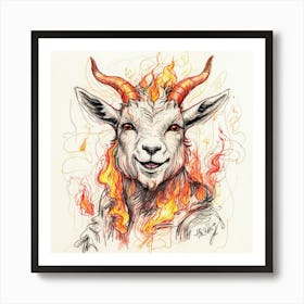 Goat On Fire 41 Art Print