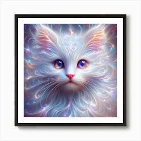 White Cat 6 Art Print