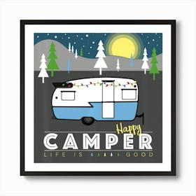 Retro Vintage Shasta Decor Camping Gift Happy Camper Art Print