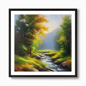 Stream In The Woods 2 Art Print