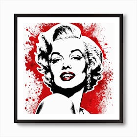 Marilyn Monroe Portrait Ink Painting (8) Art Print