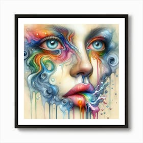 Colorful Face Art Print