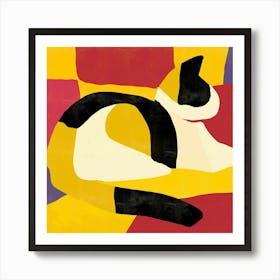 Cat On A Blanket Art Print