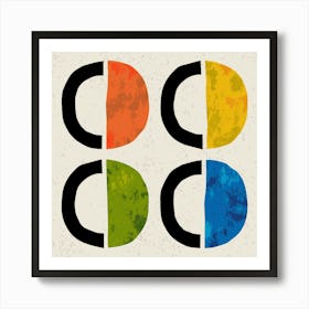 Colorful Minimalist Geometric Design Art Print