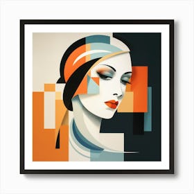 Abstract Bauhaus Finnish Woman 02 Art Print