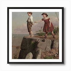 'The Little Boy On The Cliff' Art Print