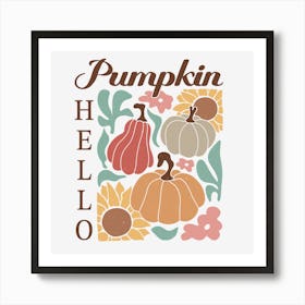 Boho-Fall-Autumn.Hello Pumpkin Art Print