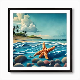 Starfish On The Beach Art Print