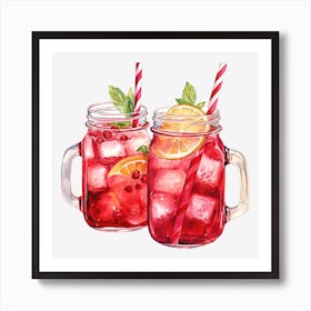 Pomegranate Cocktail Art Print