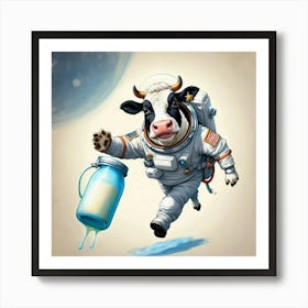 Cow In Space 3 Art Print