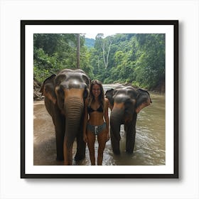 Elephants In Thailand Art Print