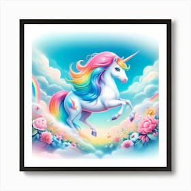 Unicorn In The Sky 3 Art Print