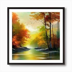 Autumn By The River 5 Art Print