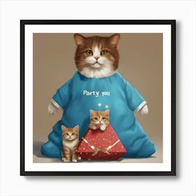 Dolls Cat Party You Art Print