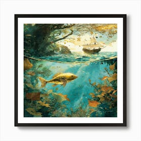 Ship In The Water Art Print