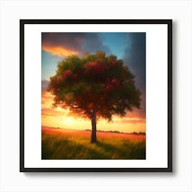 Sunset Tree Art Print