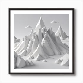 Firefly An Illustration Of A Beautiful Majestic Cinematic Tranquil Mountain Landscape In Neutral Col (48) Art Print