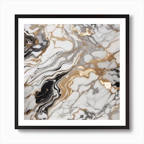 Black And Gold Marble Texture 1 Art Print