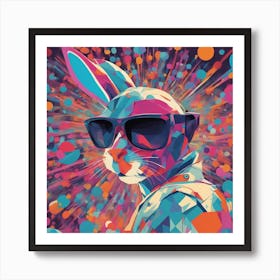 Bunny, New Poster For Ray Ban Speed, In The Style Of Psychedelic Figuration, Eiko Ojala, Ian Davenpo 1 Art Print