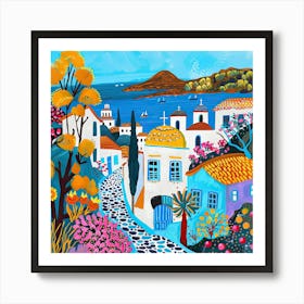 Kids Travel Illustration Greece 2 Art Print